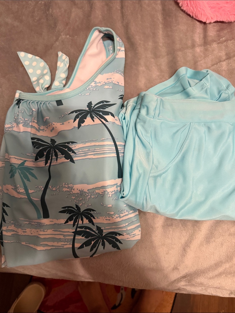 Light Blue Palm Tree Swim Set